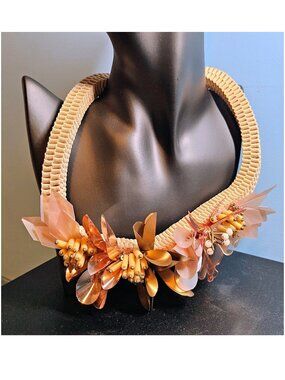 Hoss Intropia Woven Floral Statement Necklace